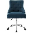 Modway Regent Tufted Button Swivel Upholstered Fabric Office Chair in Azure