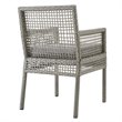 Modway Aura Outdoor Patio Wicker Rattan Dining Armchair in Gray (Set of 2)
