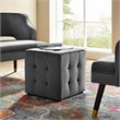 Modway Contour Tufted Cube Performance Velvet Ottoman in Gray