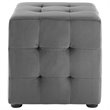Modway Contour Tufted Cube Performance Velvet Ottoman in Gray