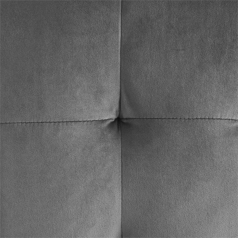 Modway Contour Tufted Cube Performance Velvet Ottoman in Gray