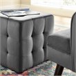 Modway Contour Tufted Cube Performance Velvet Ottoman in Gray