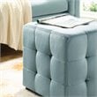 Modway Contour Tufted Cube Performance Velvet Ottoman in Light Blue