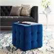 Modway Contour Tufted Cube Performance Velvet Ottoman in Navy