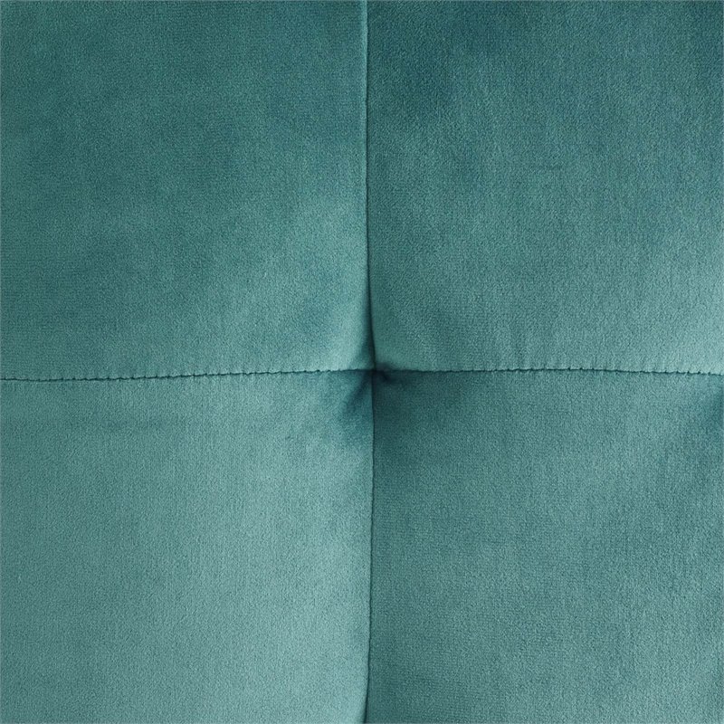Modway Contour Tufted Cube Performance Velvet Ottoman in Teal Blue