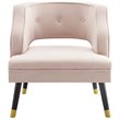 Modway Traipse Button Tufted Open Back Performance Velvet Armchair in Pink