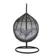 Modway Garner Teardrop Outdoor Patio Swing Chair with Stand in Gray