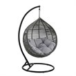 Modway Garner Teardrop Outdoor Patio Swing Chair with Stand in Gray