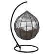 Modway Garner Teardrop Outdoor Patio Swing Chair with Stand in Gray/Mocha