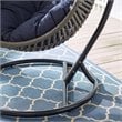 Modway Garner Teardrop Outdoor Patio Swing Chair with Stand in Gray/Navy