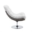 Modway Brighton Wicker Rattan Patio Swivel Lounge Chair in Light Gray/White