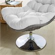 Modway Brighton Wicker Rattan Patio Swivel Lounge Chair in Light Gray/White
