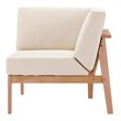 Modway Sedona Patio Eucalyptus Wood Sectional Sofa Corner Chair in Natural/Taupe