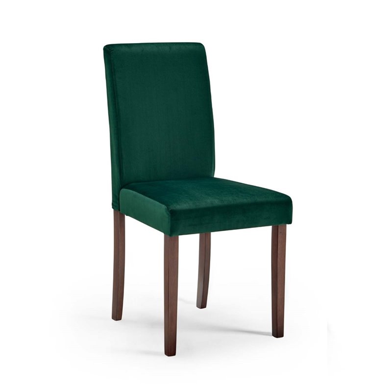 Modway Prosper Upholstered Velvet Dining Side Chair in Green (Set of 2