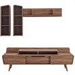 Modway Omnistand 2 Piece Entertainment Center in Walnut and Gray