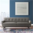 Modway Engage Modern Top-Grain Leather Living Room Sofa in Gray