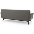 Modway Engage Modern Top-Grain Leather Living Room Sofa in Gray