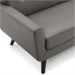 Modway Engage Modern Top-Grain Leather Living Room Sofa in Gray