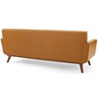 Modway Engage Modern Top-Grain Leather Living Room Sofa in Tan