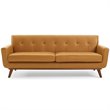 Modway Engage Modern Top-Grain Leather Living Room Sofa in Tan