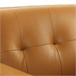 Modway Engage Top-Grain Leather Living Room Accent Armchair in Tan