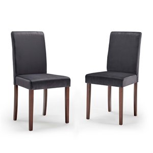 Modway Prosper 17.5&quot Upholstered Velvet Dining Side Chair in Gray (Set of 2)