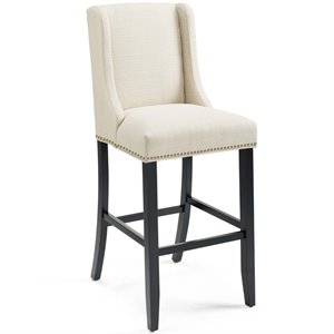 modway baron upholstered bar stool in beige