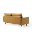 Modway Valour Modern Style Performance Velvet Sofa in Cognac Finish