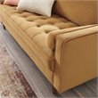 Modway Valour Modern Style Performance Velvet Sofa in Cognac Finish