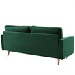 Modway Valour Modern Style Performance Velvet Sofa in Green Finish
