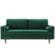 Modway Valour Modern Style Performance Velvet Sofa in Green Finish