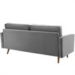 Modway Valour Modern Style Performance Velvet Sofa in Gray Finish