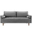 Modway Valour Modern Style Performance Velvet Sofa in Gray Finish