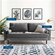 Modway Valour Modern Style Performance Velvet Sofa in Gray Finish