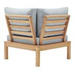 Modway Freeport Outdoor Patio Sectional Sofa Corner Chair in Natural/Light Blue