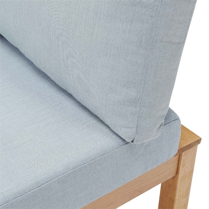 Modway Freeport Outdoor Patio Sectional Sofa Corner Chair in Natural/Light Blue