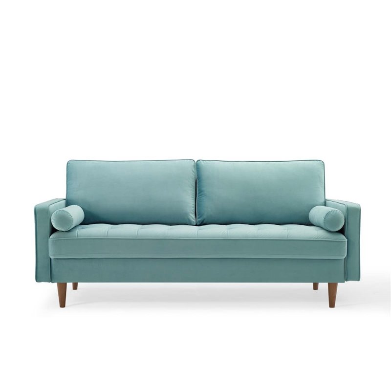 Modway Valour Velvet Sofa in Mint