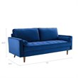 Modway Valour Modern Style Performance Velvet Sofa in Navy Finish