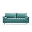 Modway Valour Modern Style Performance Velvet Sofa in Teal Finish