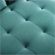 Modway Valour Modern Style Performance Velvet Sofa in Teal Finish