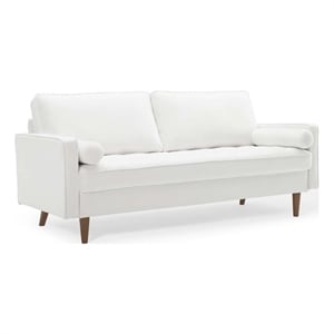 Modway Valour Modern Style Performance Velvet Sofa in White Finish