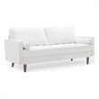 Modway Valour Modern Style Performance Velvet Sofa in White Finish