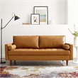 Modway Valour Modern Style Upholstered Faux Leather Sofa in Tan