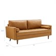 Modway Valour Modern Style Upholstered Faux Leather Sofa in Tan
