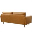 Modway Valour Modern Style Upholstered Faux Leather Sofa in Tan