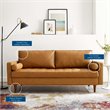 Modway Valour Modern Style Upholstered Faux Leather Sofa in Tan