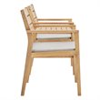 Modway Viewscape Outdoor Patio Ash Wood Jack and Jill Chair Set in Natural/Taupe