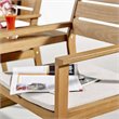 Modway Viewscape Outdoor Patio Ash Wood Jack and Jill Chair Set in Natural/Taupe