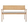 Modway Viewscape Outdoor Patio Ash Wood Loveseat in Natural/Taupe