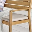 Modway Viewscape Outdoor Patio Ash Wood Loveseat in Natural/Taupe